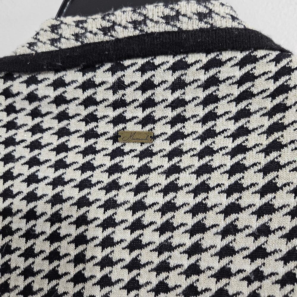 Houndstooth Open Front Long Sleeve Cardigan. Size Small. - Picture 6 of 6
